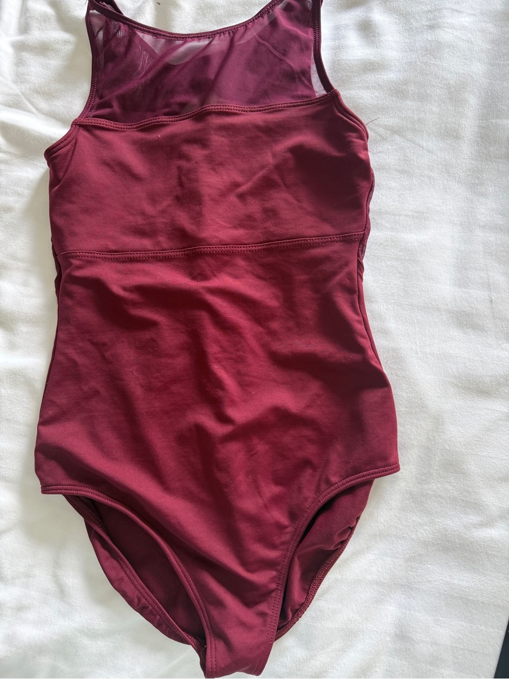 Burgundy Eurotard leotard with Sheer Mesh, new, s